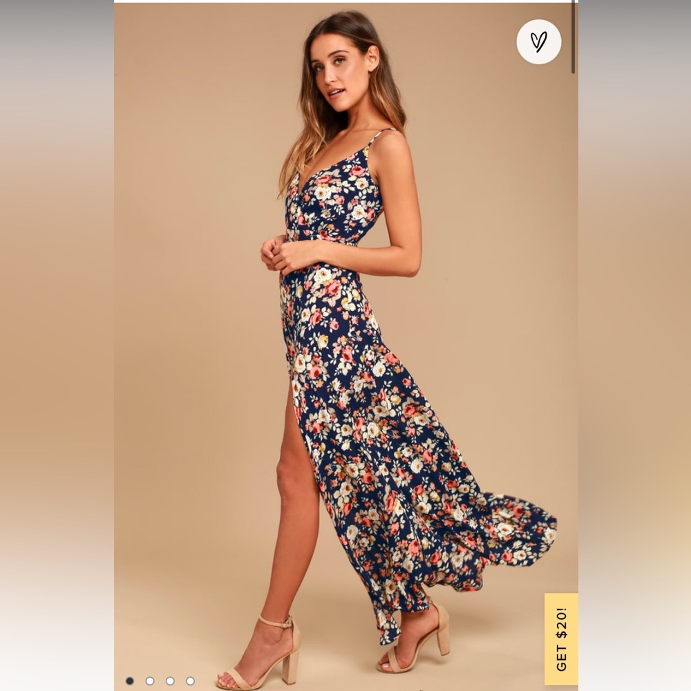 Everlasting Bliss Navy Blue Floral Print Dress